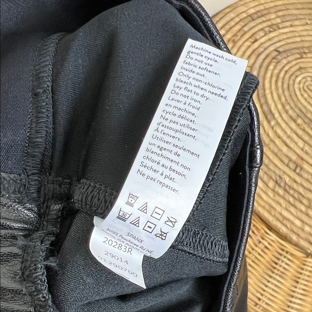SPANX Sleek Black Faux Leather Joggers - Picture 9 of 9